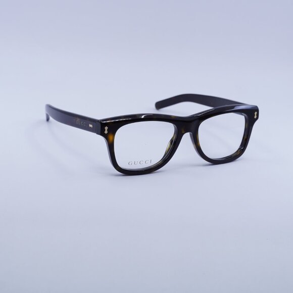 Gucci GG1526O 002 Eyeglasses Dark Havana 52mm Square Frame - Picture 3 of 10